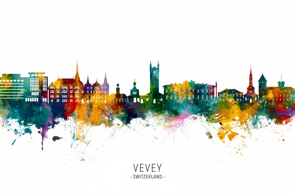 Tompsett, Michael: Vevey Schweiz Skyline
