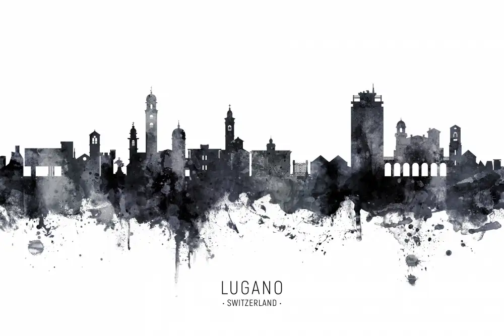 Tompsett, Michael: Skyline von Lugano,Schweiz
