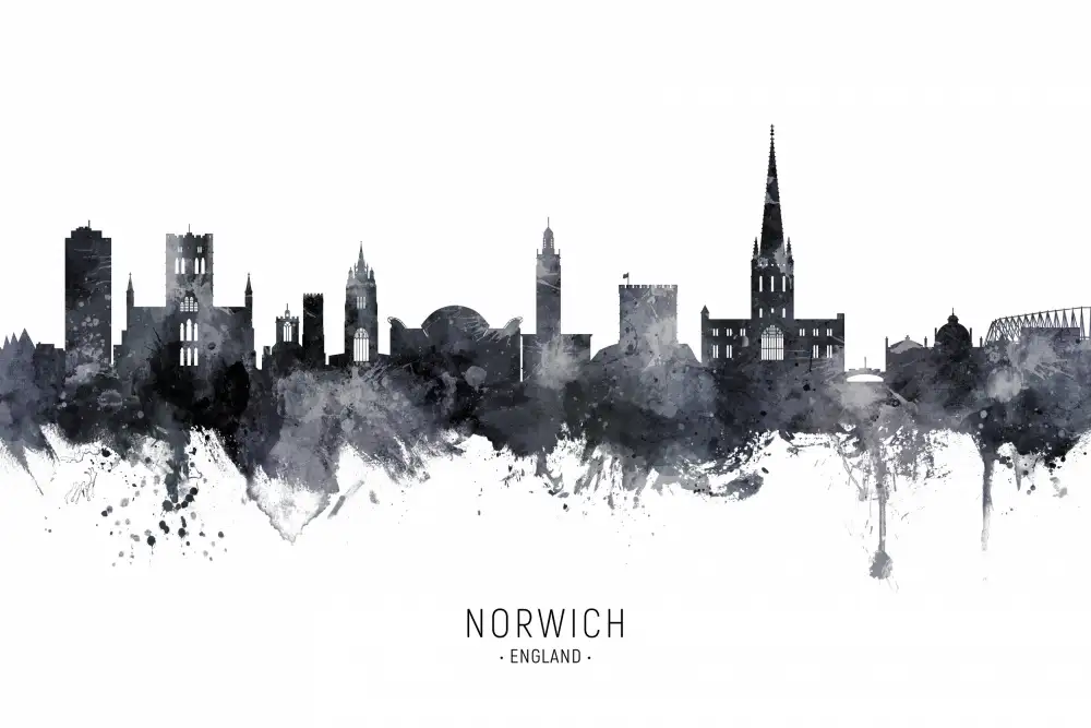 Tompsett, Michael: Skyline von Norwich,England