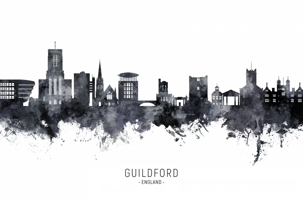 Tompsett, Michael: Skyline von Guildford,England