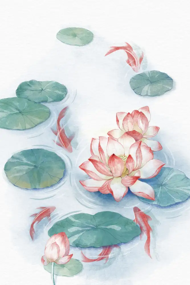 Thai, Xuan: Akvarel Lotus Pond
