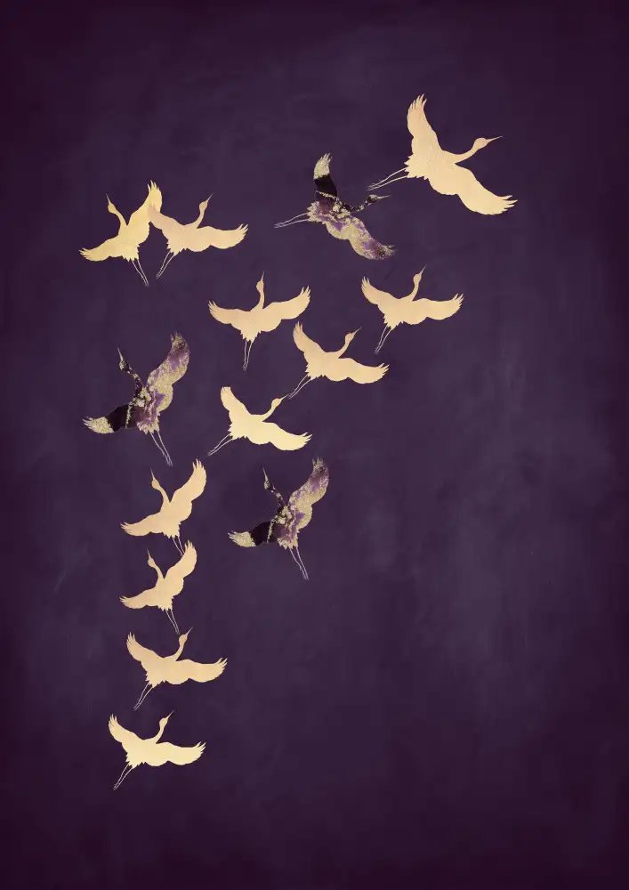 Aureous: Grullas voladoras moradas