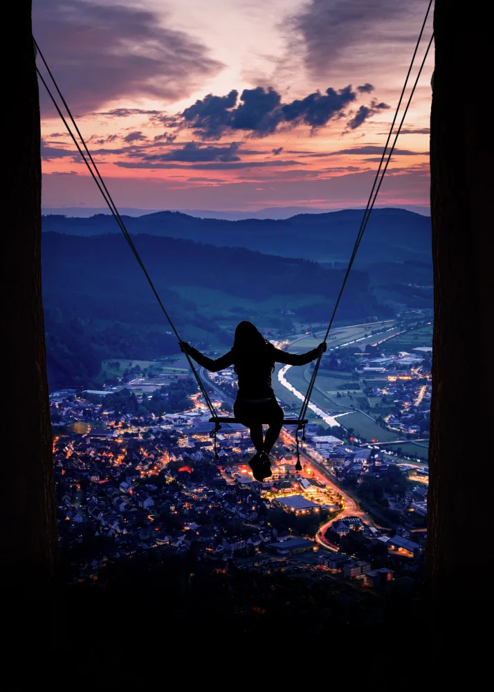 Barizi, Al: Silhouette Of A Woman On A Swing
