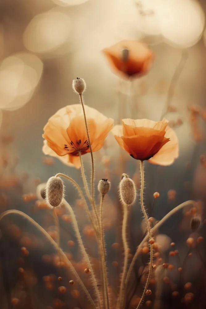 Treechild: Mohn in der Morgensonne