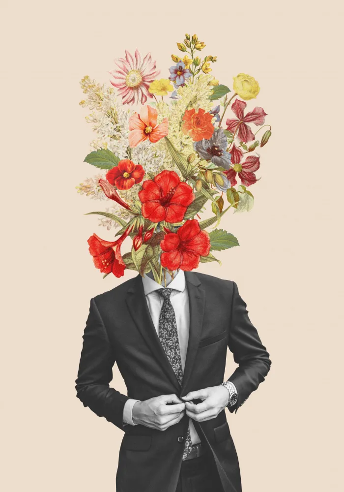 Studio, Floral Frida: Man In Red Flowers
