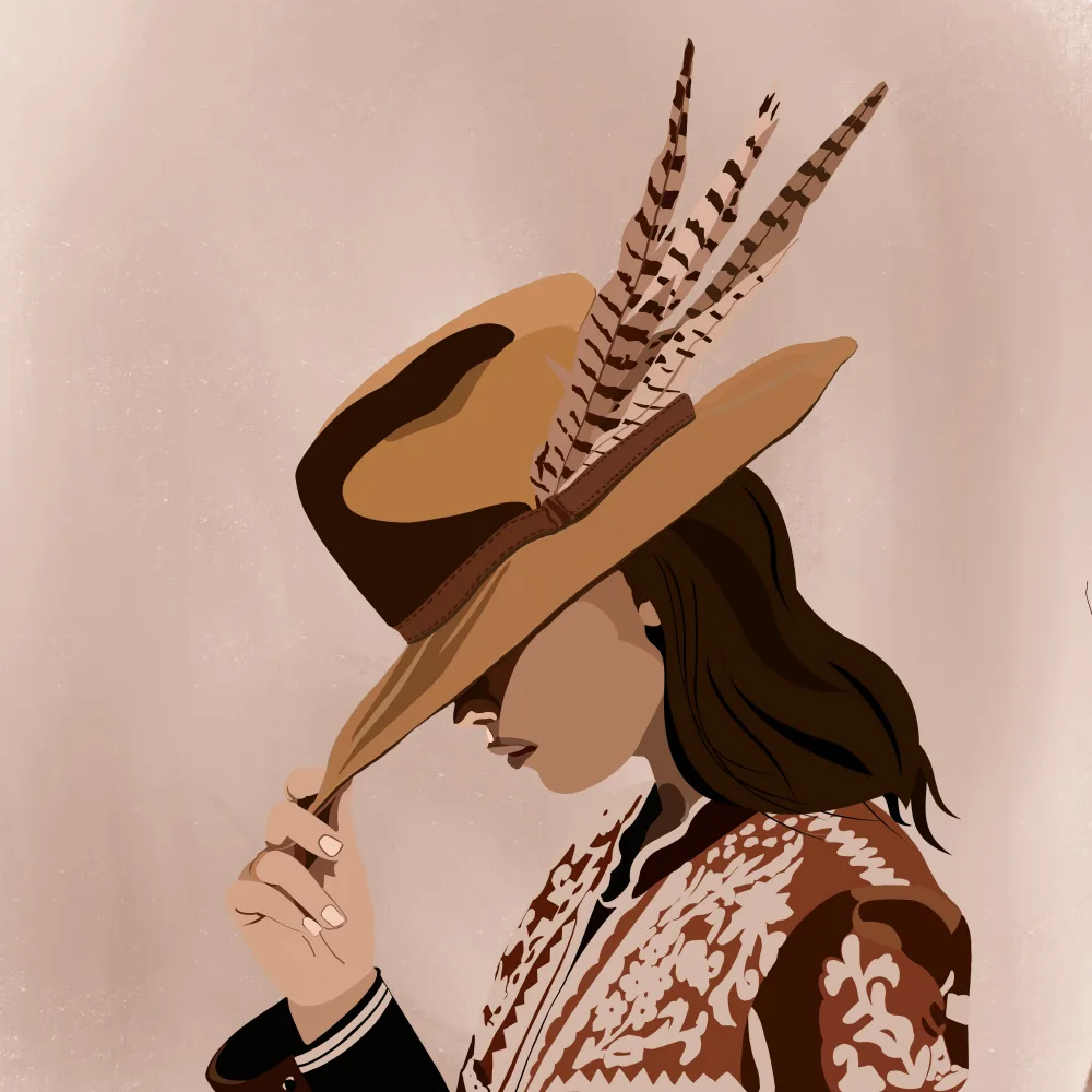 Tunaboylu, Emel: Dark Hair Feather Boho Special