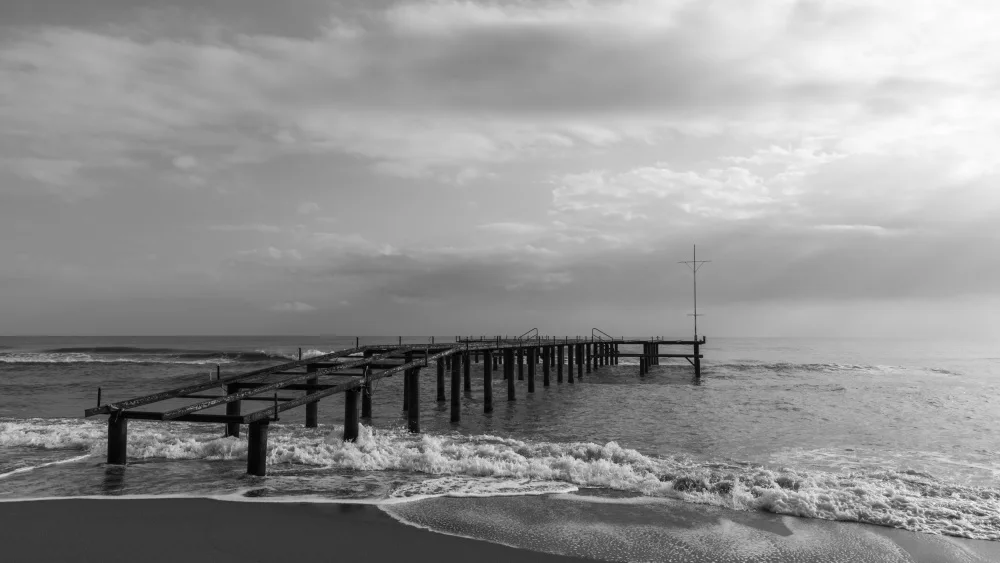 akyurt, engin: old pier and dramatic landscape