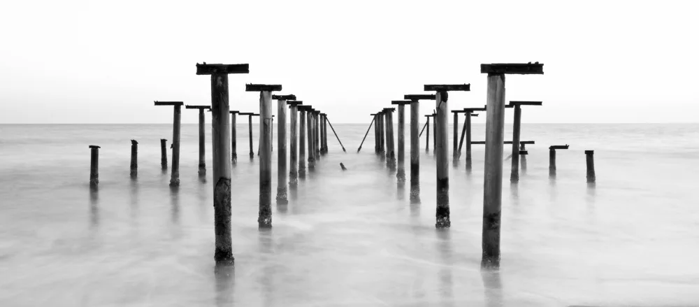 akyurt, engin: old pier and dramatic seascape