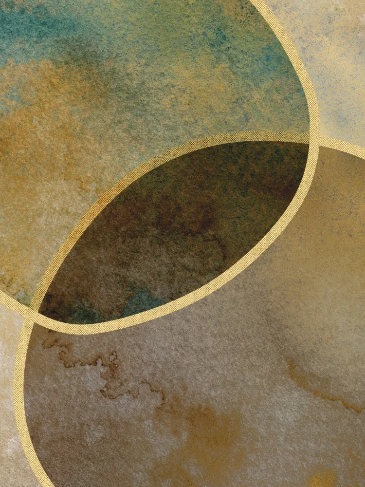 Paksoylu, Bilge: Abstract Circles With Gold 2