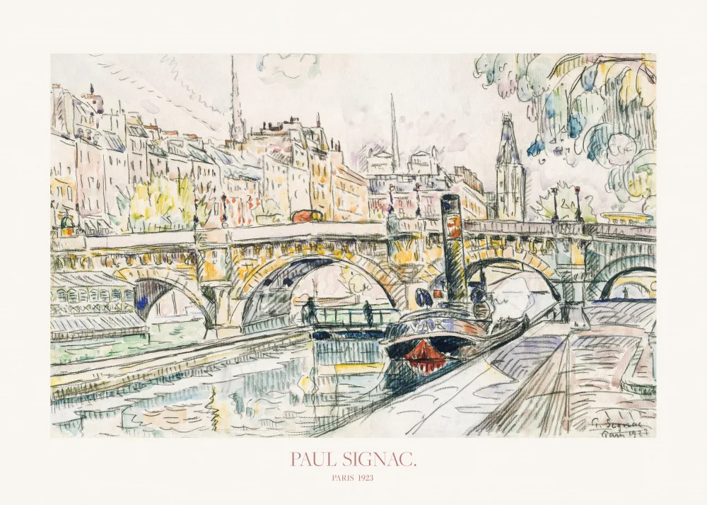 Signac, Paul: Plakát Remorkér na Pont Neuf,Paříž 1923