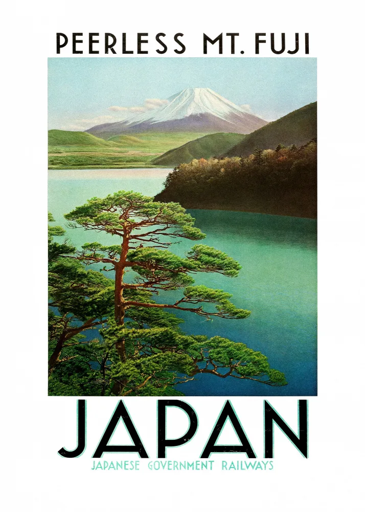 Poster, Travel Vintage: Japonský cestovní plakát 30. let 20. století Japonské vládní železnice