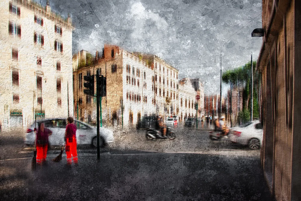 Quaglia, Nicodemo: Piazza Arenula v barvě