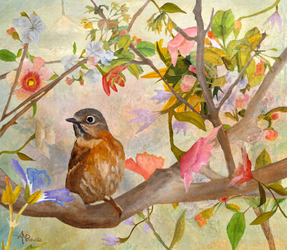Pomata, M. Angeles: Bluebird On a Blossoming Branch