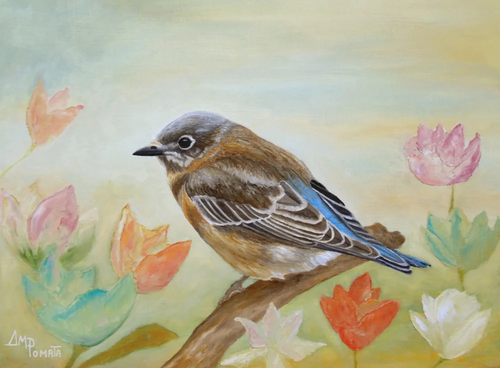 Pomata, M. Angeles: Pájaro azul en un día soleado