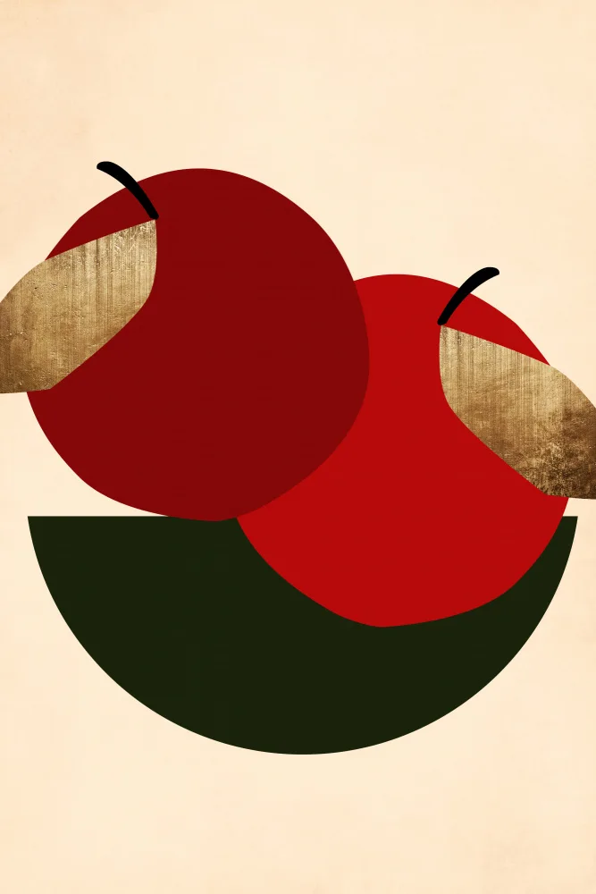 Kubistika: Dos manzanas rojas