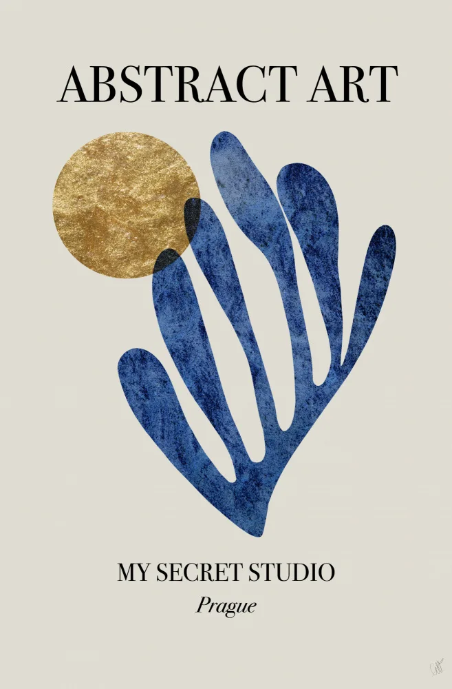 Volfova, Anne-Marie: Foglia blu astratta