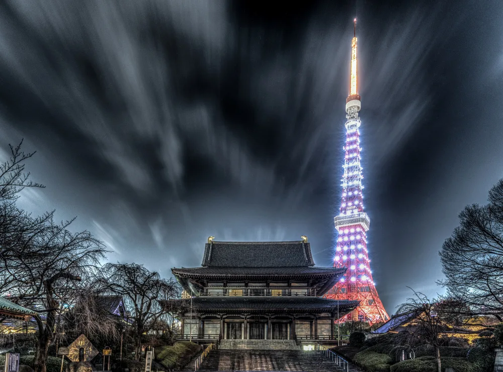 Hara, Tomoshi: Zojoji,seguido de la Torre de Tokio