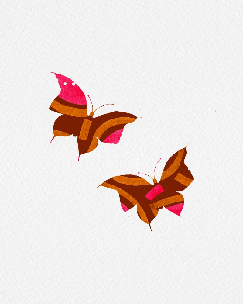 Channell, Michele: Silhouette De Forme Papillons Rose Brun