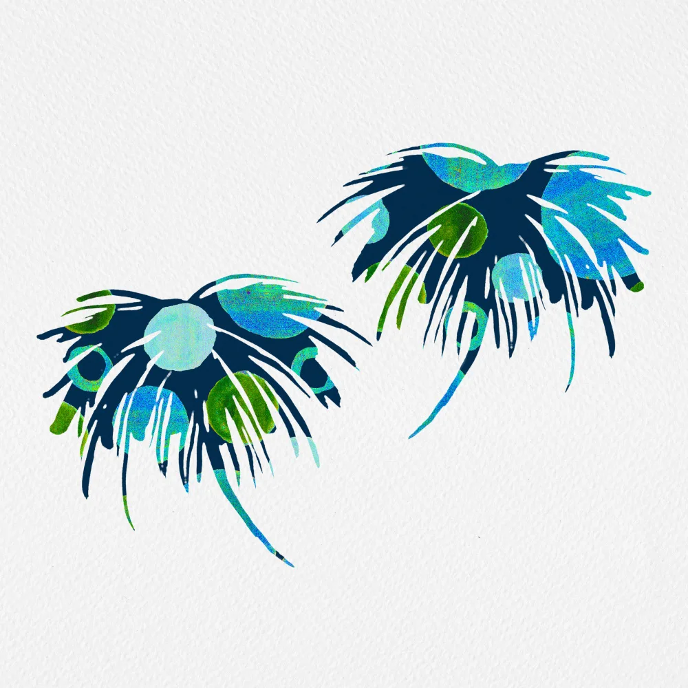 Channell, Michele: Résumé de cercle bleu palmier tropical