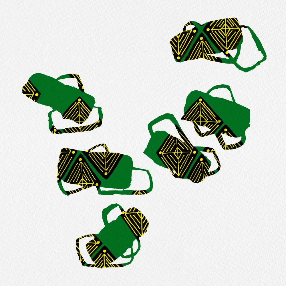 Channell, Michele: Formas abstractas tribales verde