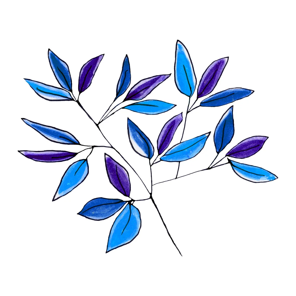 Channell, Michele: Branches florales bleues 2