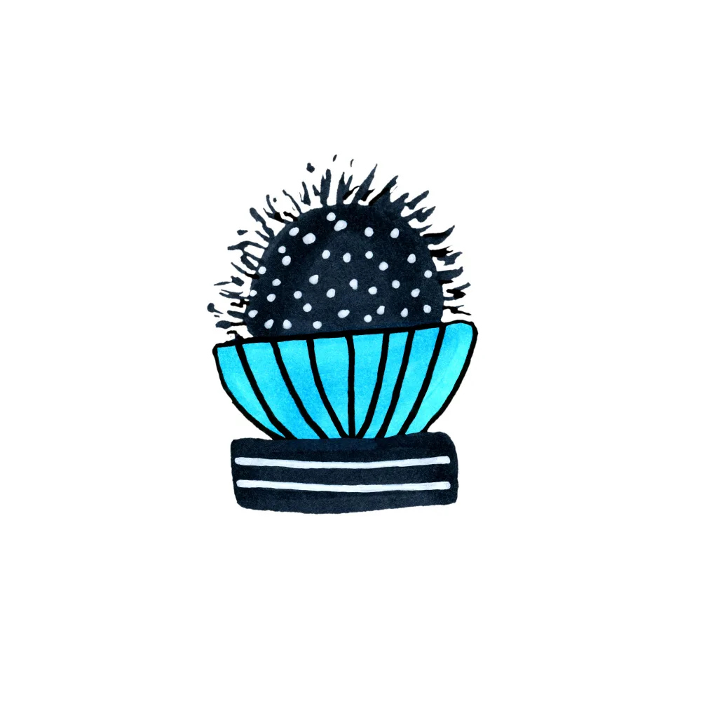 Channell, Michele: Cactus 2 Plante du Désert Bleu Noir