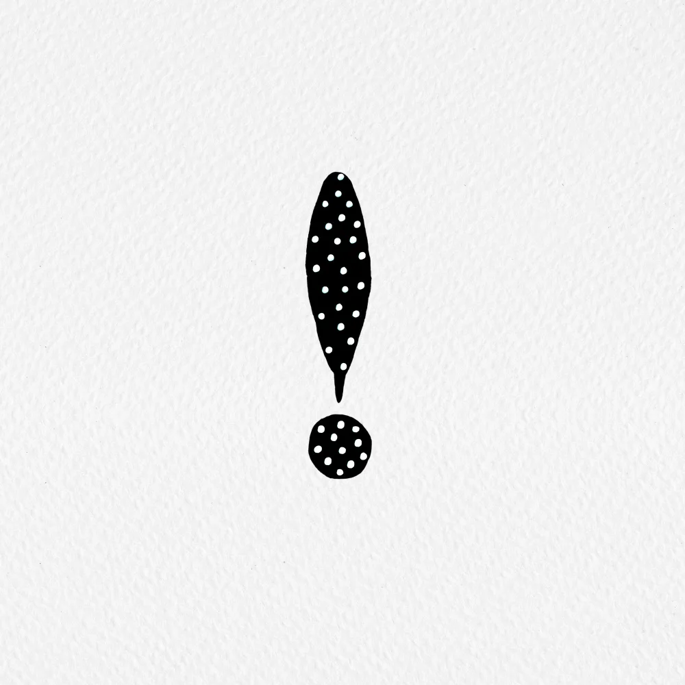 Channell, Michele: Punto esclamativo pois neri