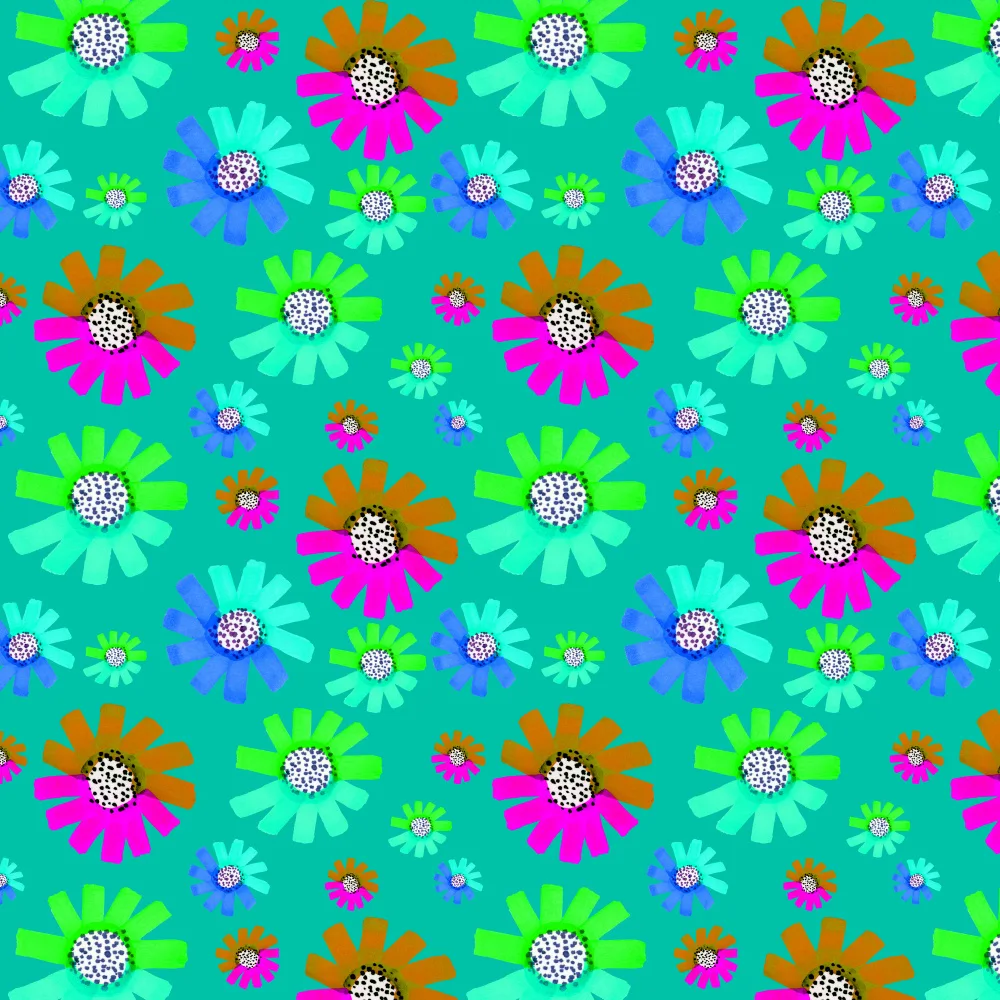 Channell, Michele: Fancy Florals Vert Brun Lavande Vert Sur Menthe