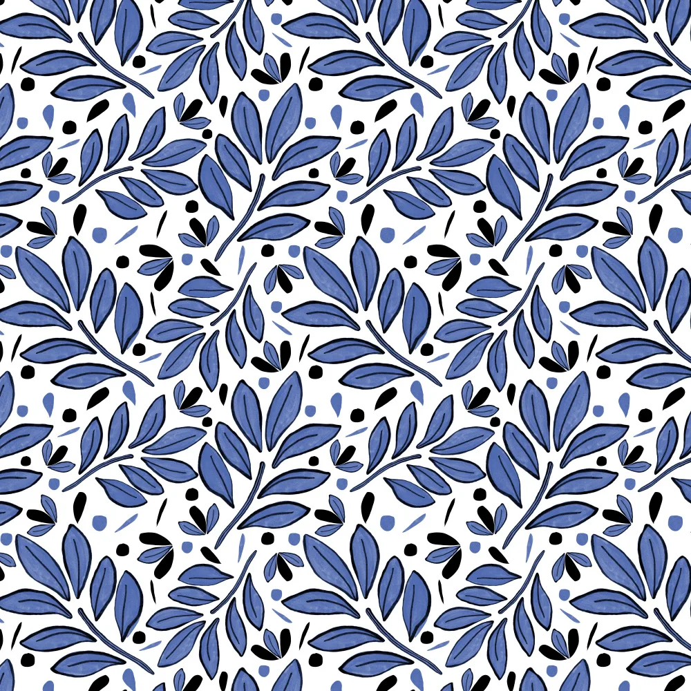 Channell, Michele: Feuilles luxuriantes Olive Bleu Marine