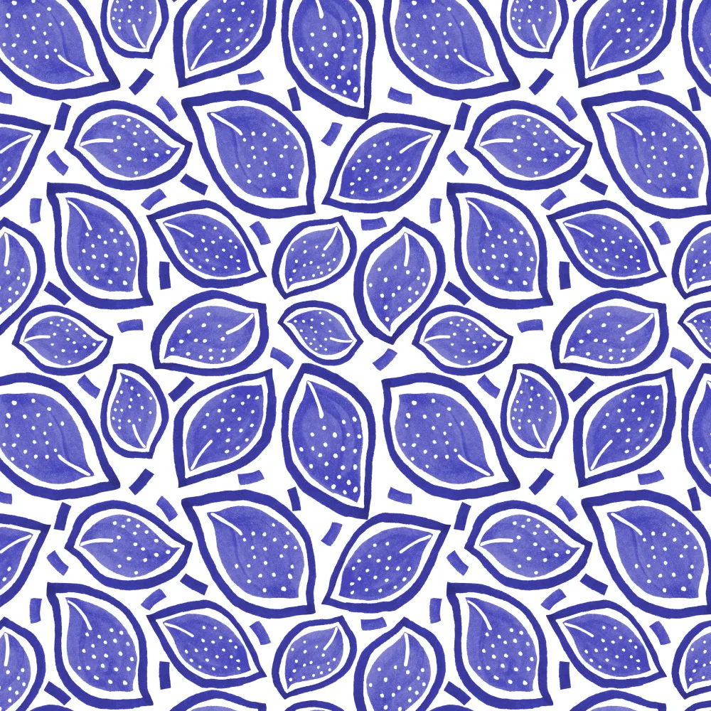 Channell, Michele: Feuilles éparses bleu marine à pois