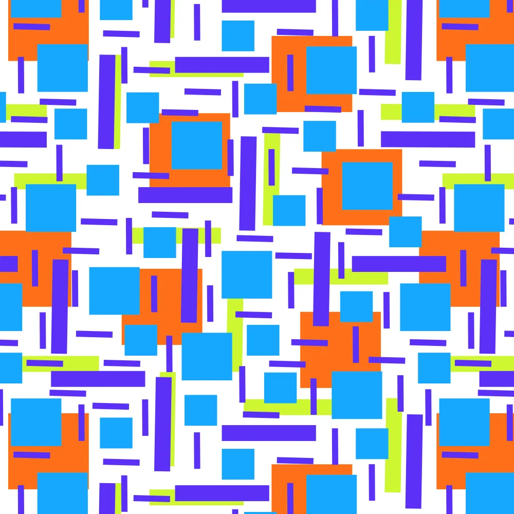 Channell, Michele: Galbe Chevauchement Marine Turquoise Orange Géométrique Abstrait