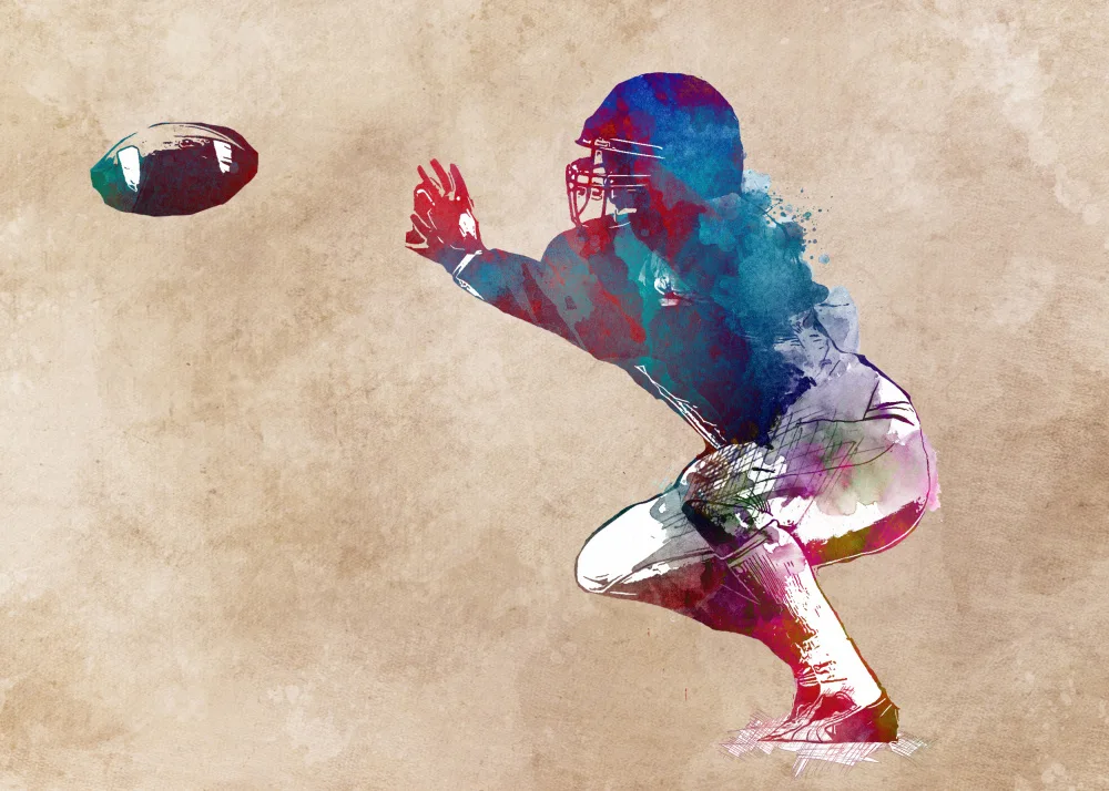 Jaszke, Justyna: Jugador de fútbol americano deporte arte 10