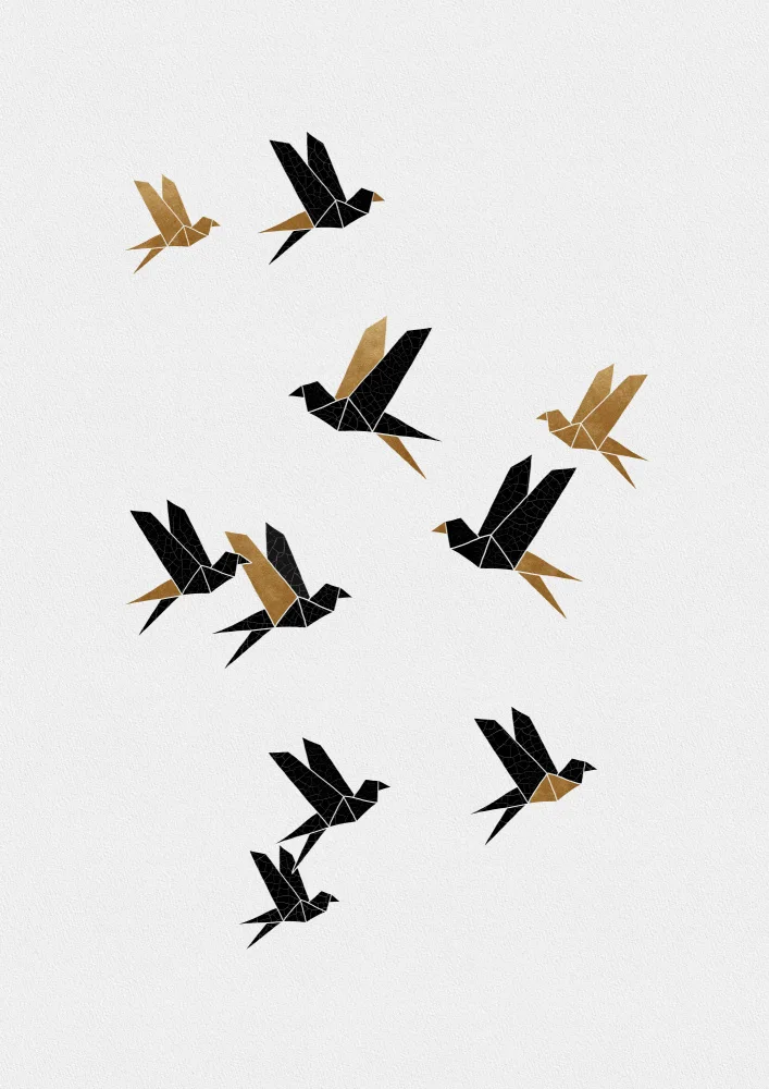 Studio, Orara: Collage d'oiseaux en origami I