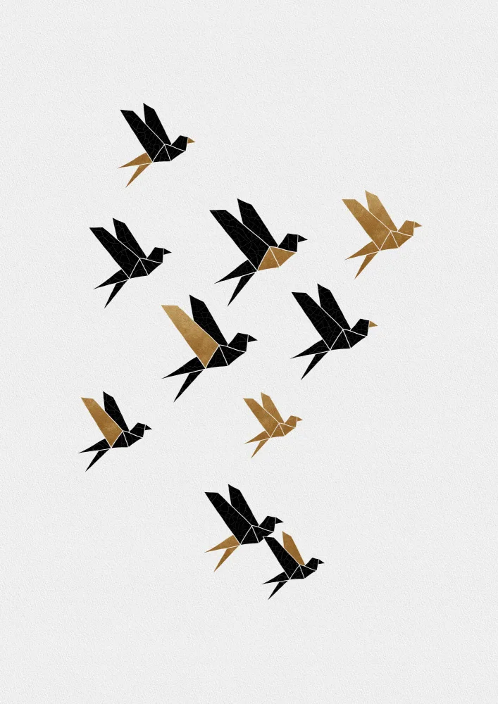 Studio, Orara: Collage d'oiseaux en origami II