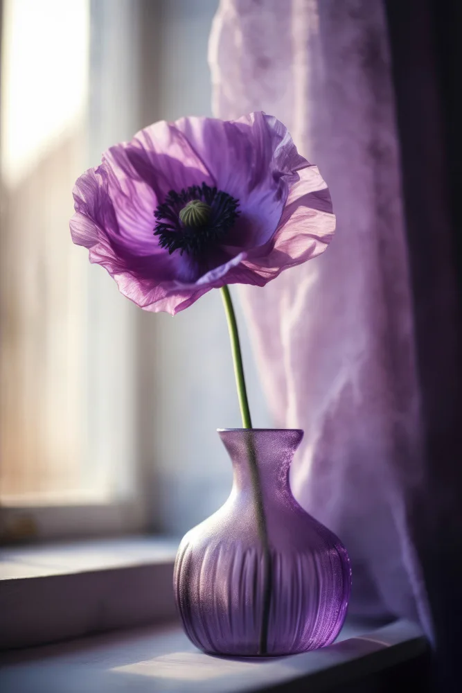 Treechild: Lila Mohn in der Vase
