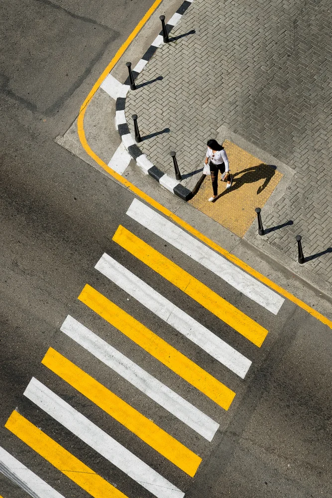 Bauer, Andy: Woman passing Crosswalk