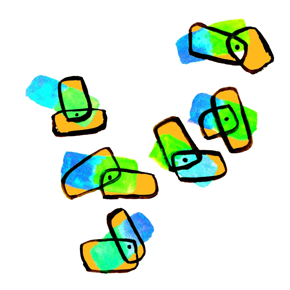 Channell, Michele: Acuarela De Formas Abstractas Multicolores