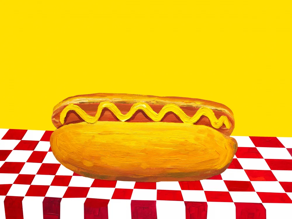 Straker, Alice: Hotdog mit senfrotem Karogelb