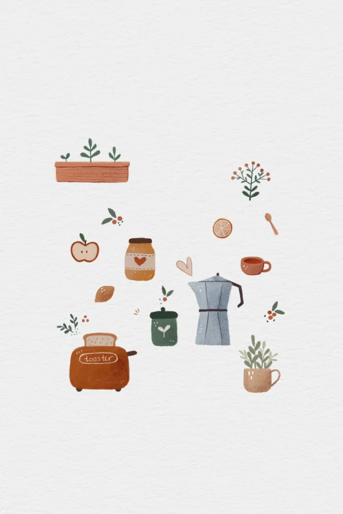 Thai, Xuan: Kuchyně Set Ilustrace