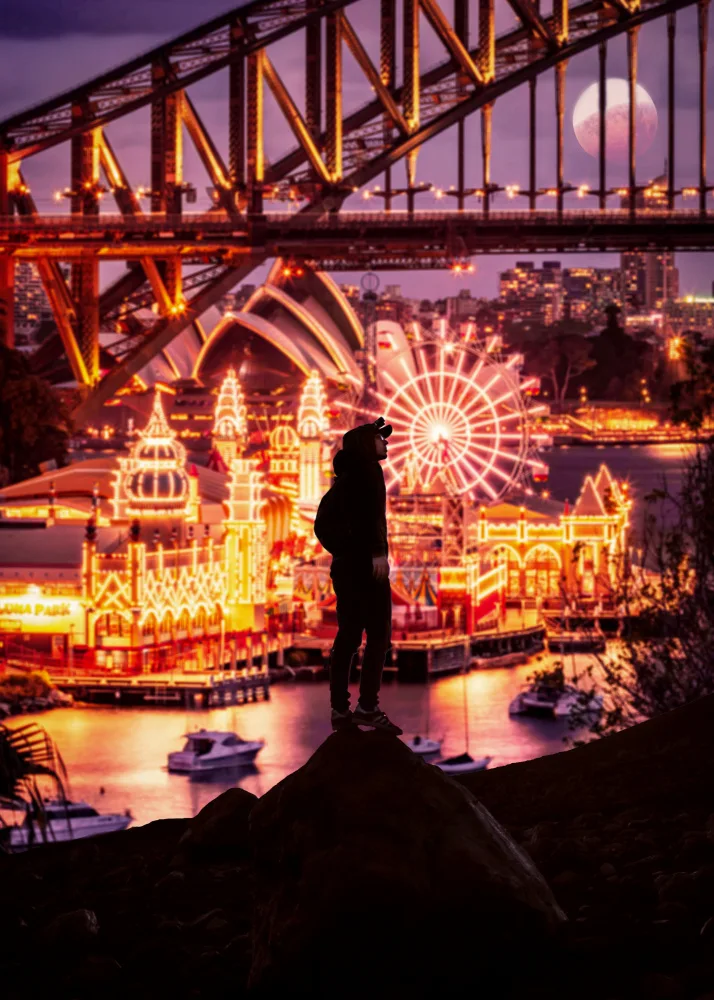 Barizi, Al: Puente del puerto de Sydney por la noche