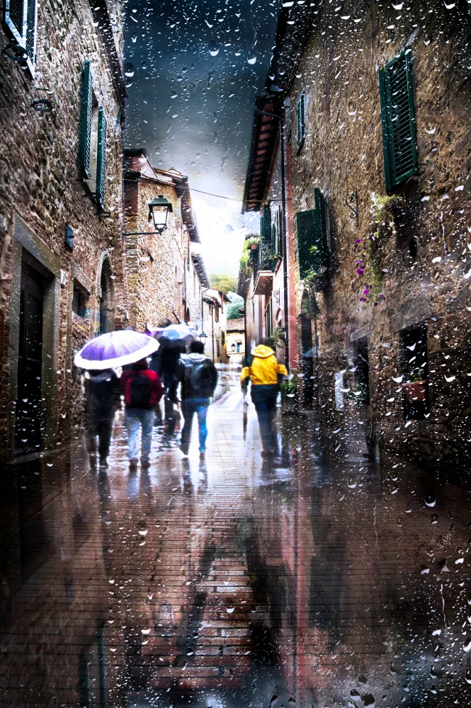 Quaglia, Nicodemo: Pluie dans la ruelle-Paciano-