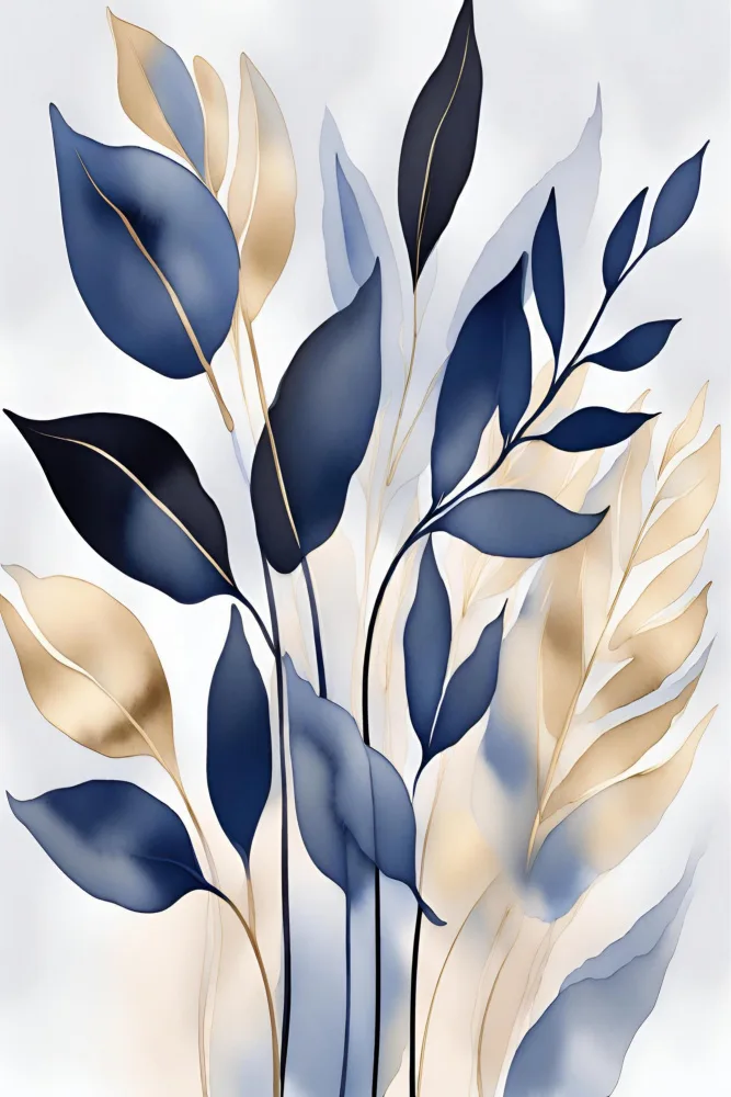 Moss, Ann Sally: Blätter in Blau 2