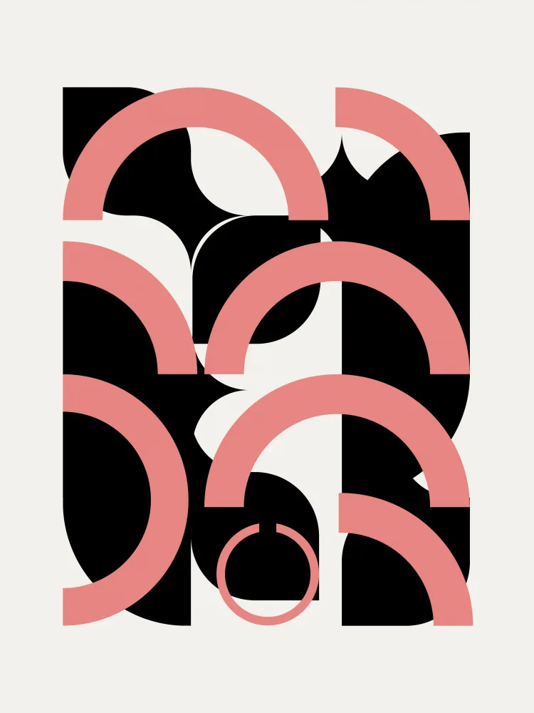 Dean, Little: Geometrical Semi Circles In Pink