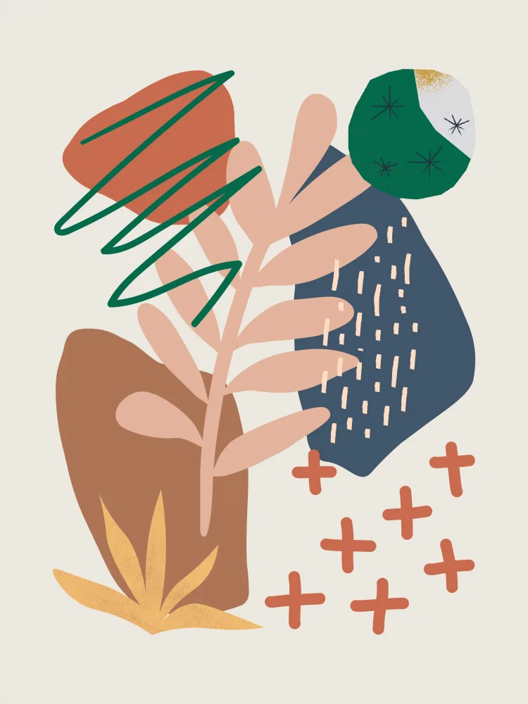 Dean, Little: Abstract Organic Shapes Collage