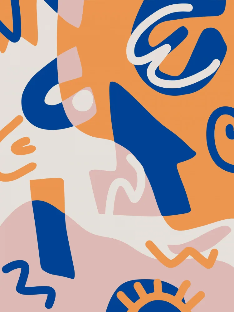Dean, Little: Abstract Shapes In Blue and Orange