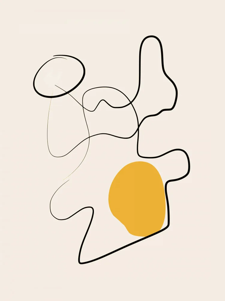 Dean, Little: Line Abstract In Yellow Blob