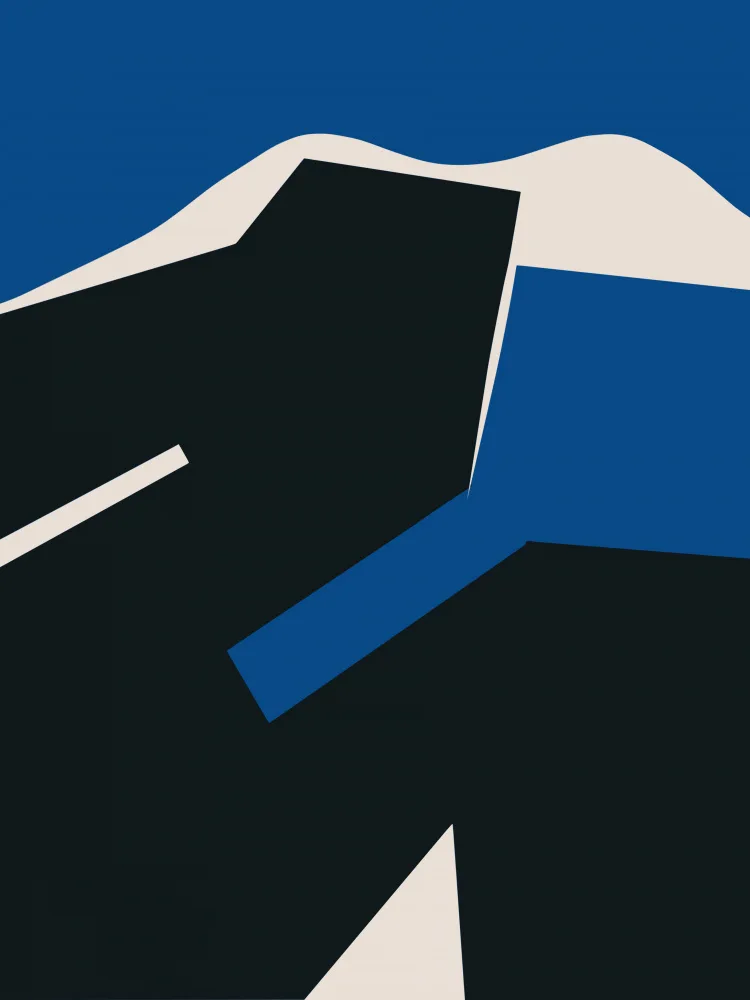 Dean, Little: Blue and Black Plain Abstract