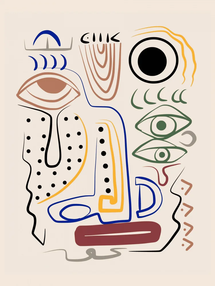 Dean, Little: Arte lineal extraño retrato aborigen