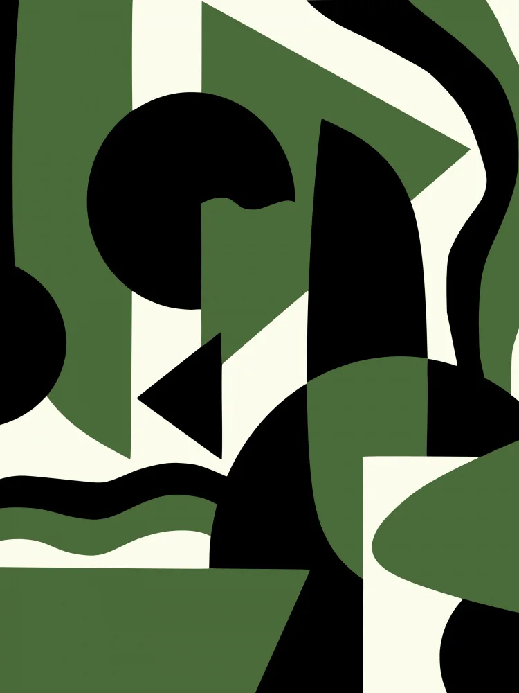 Dean, Little: Geometrical Green Abstract Maximalist