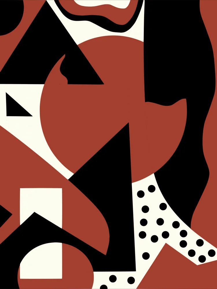 Dean, Little: Geometrical Red Abstract Maximalist